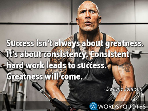 Dwayne Johnson - Success Quotes - Success isn't always about greatness ...